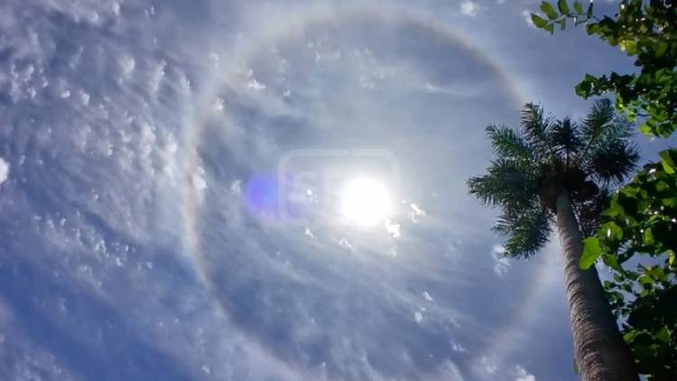 UN ANILLO ALREDEDOR DEL SOL SORPRENDIÓ EN EL CIELO DE SAN ROQUE
